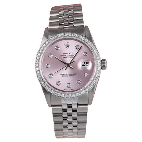 rolex pink face|Rolex pink face diamond bezel.